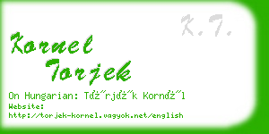kornel torjek business card