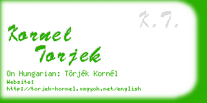 kornel torjek business card